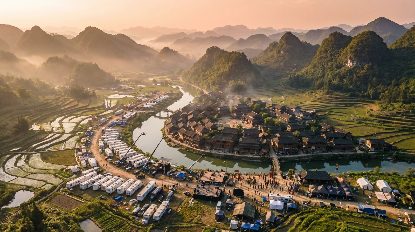 黄色仓库海角社区栏目航拍外景拍摄基地全景